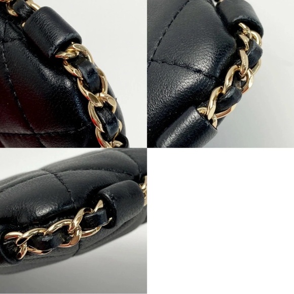 Black Quilted Chain Crossbody Bag with Attached Gold Chain; NIB - Picture 7 of 10